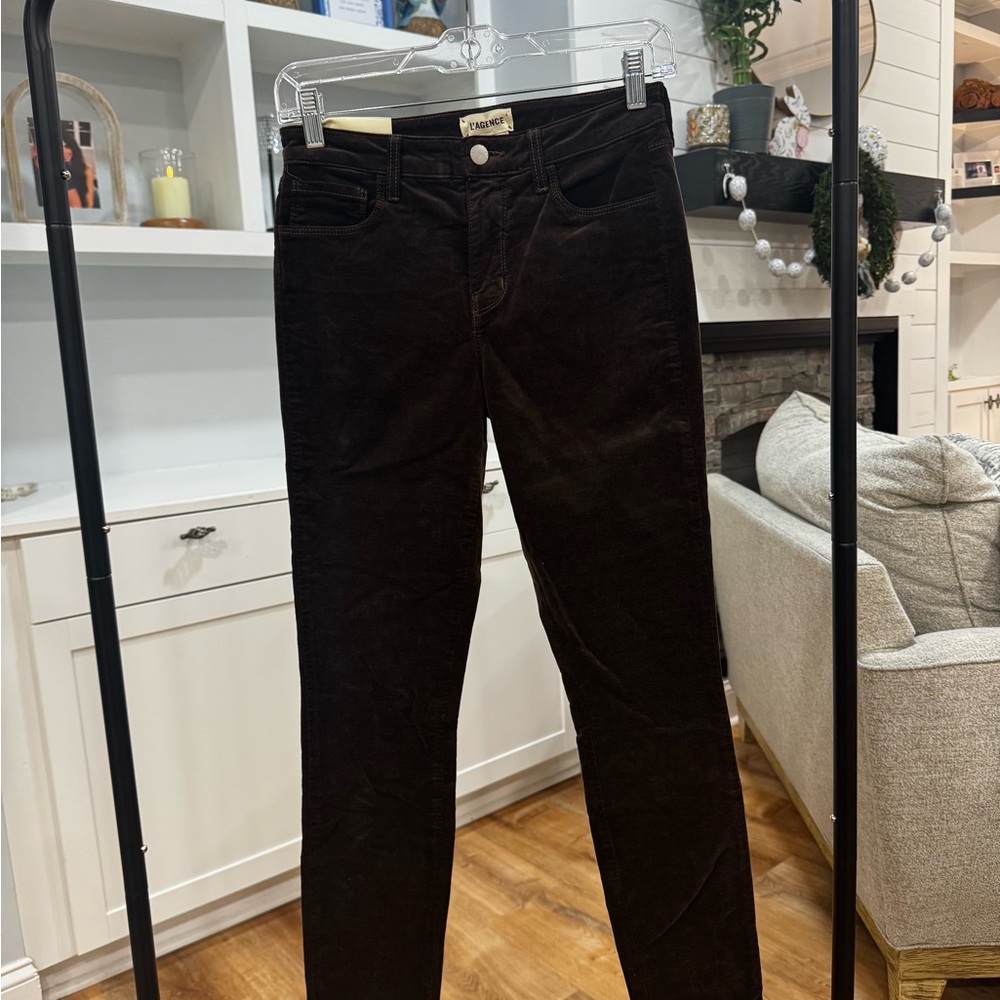 L'AGENCE Chocolate Brown Corduroy Pants